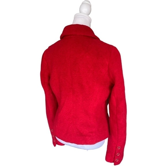 NWT Red Boiled Wool Coat Size Medium - Picture 6 of 14